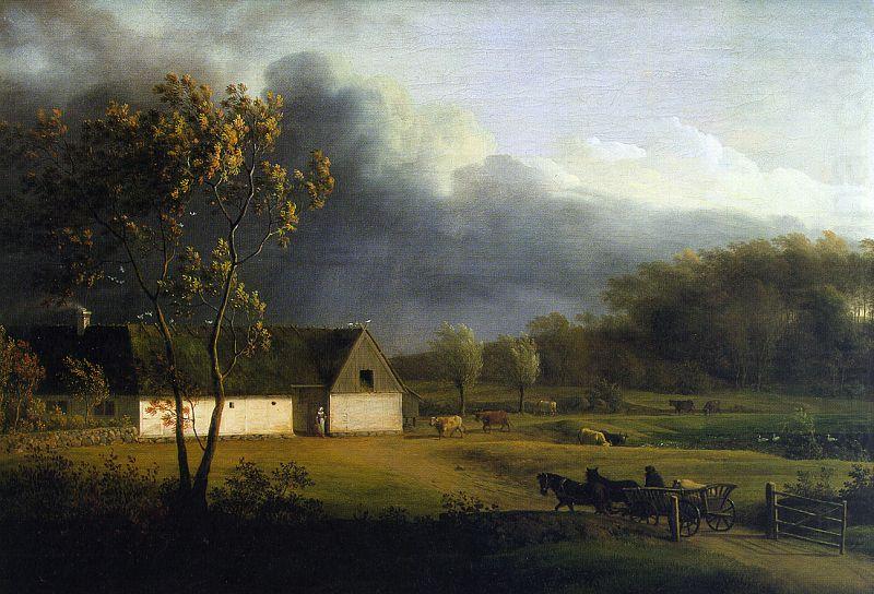A Storm Brewing Behind a Farmhouse in Zealand, Jens Juel